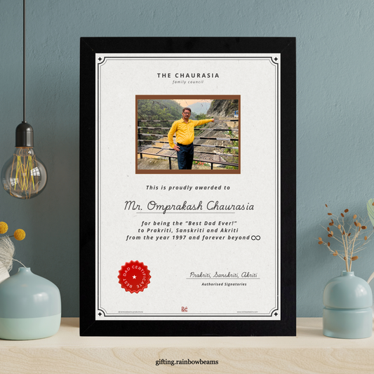 Best Dad Certificate with Photo | Customized