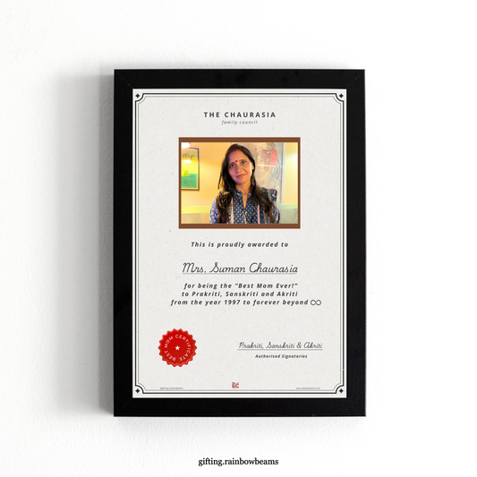 Best Mom Certificate with Photo | Customized