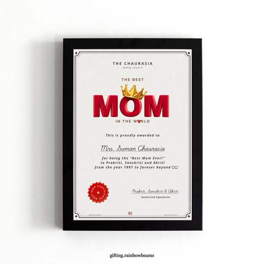 Best Mom Certificate | Customized