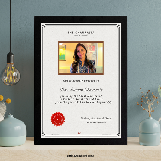 Best Mom Certificate with Photo | Customized