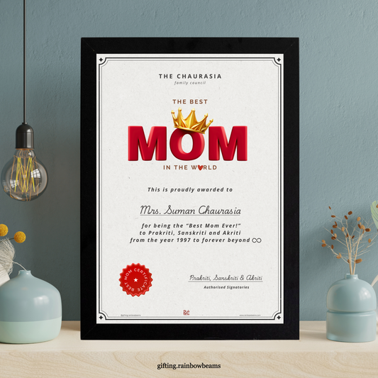 Best Mom Certificate | Customized