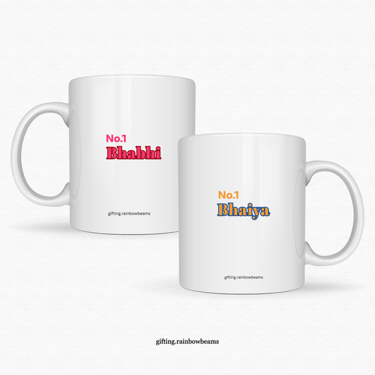 No. 1 Bhaiya Bhabhi Couple Coffee Mug