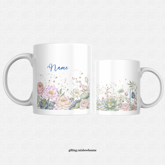 Customized Floral Coffee Mug