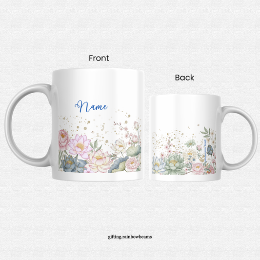 Customized Floral Coffee Mug