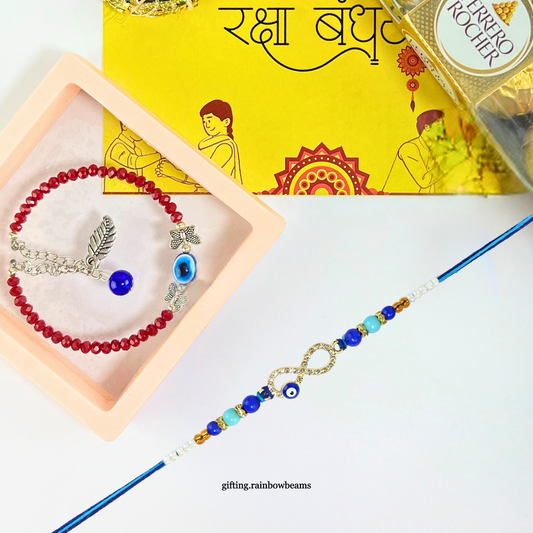 Bhaiya Bhabhi Evil Eye Rakhi Set