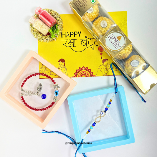 Bhaiya Bhabhi Evil Eye Rakhi Set